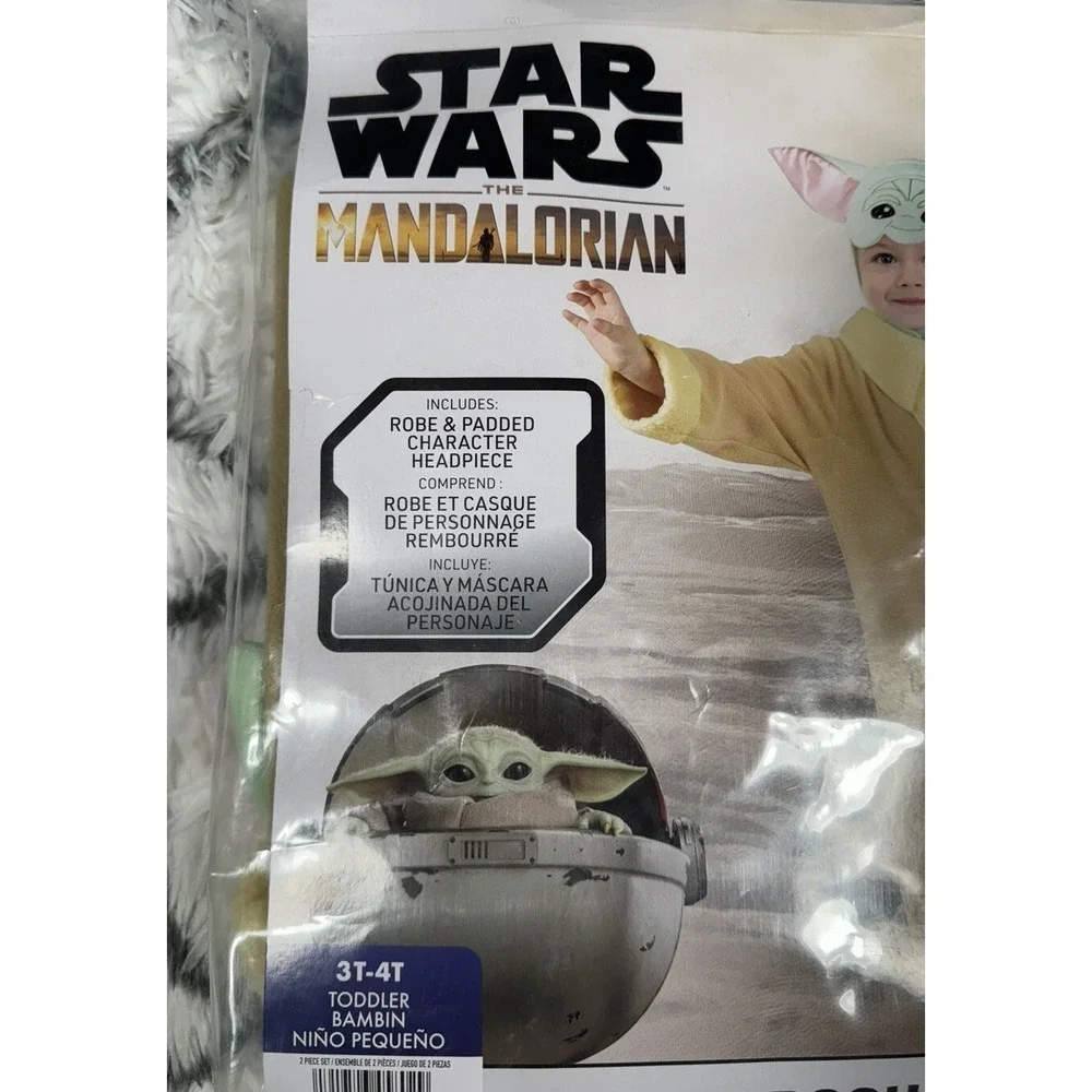 STAR WARS The Mandalorian Grogu Robe Padded Headpiece Costume Toddler 3T-4T NEW
